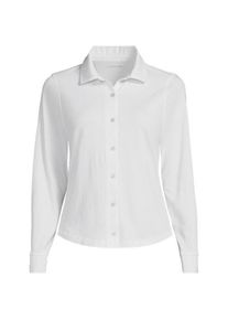 LANDS' END Lang&auml;rmelige Supima-Jerseybluse, Damen,  Wei&szlig;, Baumwolle, by Lands' End