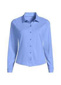 LANDS' END Lang&auml;rmelige Supima-Jerseybluse, Damen,  Blau, Baumwolle, by Lands' End