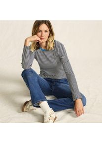 LANDS' END Langarmshirt aus mikrofeinem Baumwollripp, Damen,  Blau, Baumwolle/Elasthan, by Lands' End