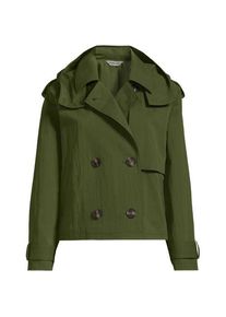 LANDS' END Kurzer Trenchcoat mit Kapuze, Damen,  Gr&uuml;n, by Lands' End