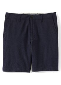 LANDS' END Soft Ease Classic Fit Leinenmix-Shorts, 18 cm, Herren,  Blau, Leinen/Baumwoll-Mischung, by Lands' End