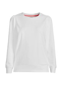 LANDS' END Sweatshirt SERIOUS SWEATS mit Puff&auml;rmeln, Damen,  Wei&szlig;, Baumwoll-Mischung/Polyester-Mischung, by Lands' End