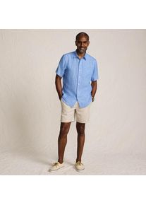 LANDS' END Kurzarm-Hemd aus reinem Leinen, Classic Fit, Herren,  Blau, Leinen, by Lands' End
