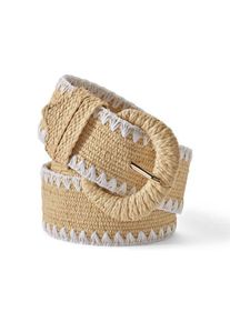 LANDS' END Raffia-G&uuml;rtel f&uuml;r Damen, Damen, size: regular, Elfenbein, by Lands' End