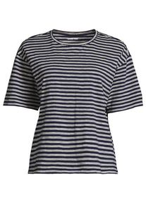 LANDS' END Kastiges Flammgarnshirt mit kurzen &Auml;rmeln, Damen,  Blau, Baumwolle, by Lands' End