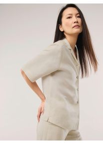 Walbusch Reverskragen Bluse Leinenmix