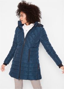 bonprix Long-Steppjacke mit Wattierung, blau, Gr.46, Wattierte Steppjacke in sch&ouml;ner Long-Form