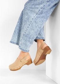 bonprix Pantoletten mit Riemchen, beige, Gr.42, Modische Clogs