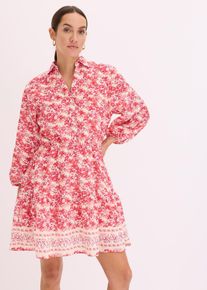 bonprix Kleid im Leinen-Look, wei&szlig;, Gr.50, mit 3/4-&Auml;rmeln