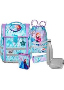 Schulranzen McNeill "Perfecto, Disney, Frozen", Kinder, Gr. B/H/T: 30cm x 38,5cm x 22cm, bunt (frozen), Polyester, Rucks&auml;cke, inkl. Federm&auml;ppchen, Turnbeutel, Schlamperrolle & Motivmagnet