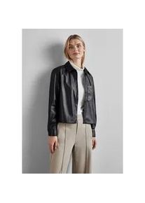 Langarmbluse Street One, Damen, Gr. 46, lila (deep tint blau), Stoff, 100% Polyester, unifarben, normal normal, ohne Ausschnitt, B&uuml;ndchen, Blusen, mit Brusttasche