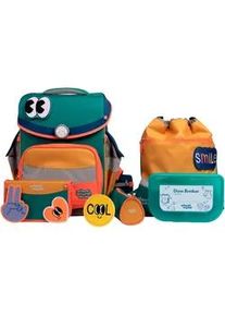Schulranzen School-Mood "Timeless Pro", Kinder, Gr. B/H/T: 36cm x 42cm x 21cm, bunt (happy emerald), Polyester, Rucks&auml;cke