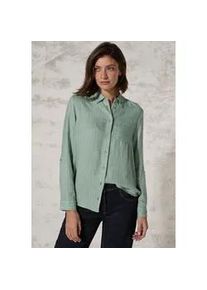 Hemdbluse Cecil, Damen, Gr. XL (44), gr&uuml;n (iced salvia gr&uuml;n), Stoff, 100% Viskose, unifarben, normal normal, V-Ausschnitt, B&uuml;ndchen, Blusen Hemdbluse, mit Brusttasche