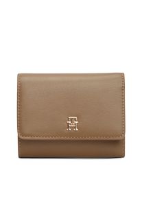 Geldb&ouml;rse Tommy Hilfiger "TH ICON TRIFOLD", Damen, taupe, Lederimitat, Kleinlederwaren Geldb&ouml;rse, Damen Geldbeutel, Portemonnaie mit TH-Logo