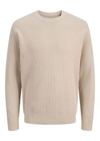 Jack & Jones Strickpullover JACK & JONES "JPRBLUBARKLEY KNIT CREW NECK CH", Herren, Gr. S, simply taupe detail:twist, Strick, Obermaterial: 100% Baumwolle, unifarben, regular fit, Rundhals, Rippb&uuml;ndchen, Pullover Strickpullover
