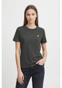 V&eacute;ro Moda Kurzarmshirt VERO MODA "VMVIVA S/S O-NECK T-SHIRT JRS BTQ GA", Damen, Gr. XL, schwarz print:gold foil heart, Jersey, Obermaterial: 100% Baumwolle, bedruckt, regular fit normal, Rundhals, Shirts Kurzarmshirt