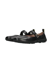 Ballerina Salamander, Damen, Gr. 40, schwarz, Glattleder, Basic, Schuhe Ballerina, Halbschuh mit Klettverschluss mit aufgesetztem Riemchen