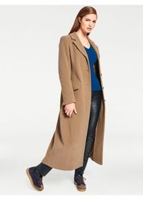 Wollmantel Heine, Damen, Gr. 34, braun (camel), 80% Wolle, 20% Polyamid, unifarben, unifarben mit Farbeinsatz, unifarben mit Farbeins&auml;tzen, M&auml;ntel Wollmantel