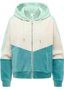 Sweatjacke Ragwear "Sweatjacke Queny Sweat Cordy", Damen, Gr. XXL, gr&uuml;n (teal gr&uuml;n), Obermaterial: 76% Baumwolle CO. 20% Polyester PES. 4% Elasthan EL., Sweatjacken Sweatjacke