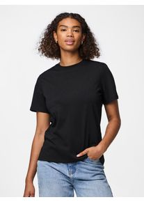 Rundhalsshirt Pieces "PCRIA SS SOLID TEE NOOS BC", Damen, Gr. XL, schwarz, Single Jersey, Obermaterial: 100% Baumwolle, unifarben, regular fit normal, Rundhals, Shirts Rundhalsshirt