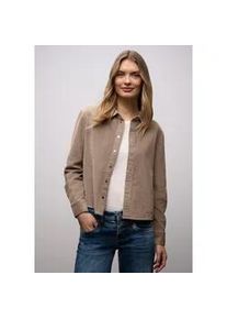 Langarmbluse Street One, Damen, Gr. 44, light terra mocha, Web, Obermaterial: 100% Baumwolle, unifarben, l&auml;ssig geschnitten h&uuml;ftlang, Rundhals, 1-Knopf-Manschette, Blusen, in Cord-Qualit&auml;t