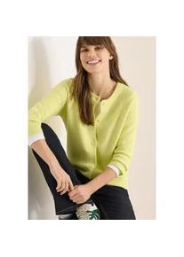 Cardigan Cecil, Damen, Gr. XL (44), iced gelb melange, Strick, Obermaterial: 37% Baumwolle, 34% Polyacryl, 26% Polyester, 3% sonstige Fasern, unifarben, bequem h&uuml;ftbedeckend, Rundhals, Strickjacken, mit Knopfleiste