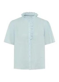 Kurzarmbluse Brax "Style VIVE", Damen, Gr. 38, dunkelblau, Web, 100% Leinen, Blusen