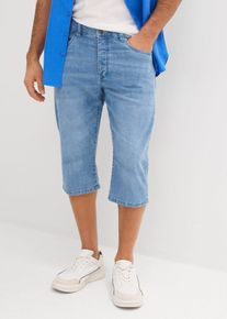 bonprix Leichte Stretch-Jeans-Long-Bermuda Regular Fit, blau, Gr.62, trendige Jeans-Bermuda in moderner Waschung und mit Ziern&auml;hten aus leichtem Denim, 98% Baumwolle (organic)