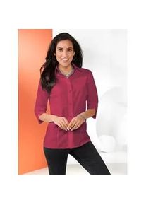 Klassische Bluse Classic Basics, Damen, Gr. 56, rot (weinrot), 65% Polyester, 35% Baumwolle, unifarben, Blusen