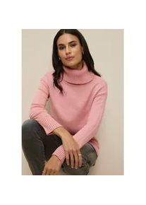 Rollkragenpullover Tamaris, Damen, Gr. 32/34, rosa (rosa, melange), Strick, Obermaterial: 50% Viskose, 28% Polyester, 22% Polyamid, l&auml;ssig geschnitten h&uuml;ftbedeckend, Strickb&uuml;ndchen, Pullover Rollkragenpullover, in l&auml;ssiger Form mit seitlichen Schlitzen