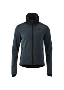 Radtrikot Gonso "Travo", Herren, Gr. XXL, grau (anthrazit), 100% Polyester, hoch geschlossener Ausschnitt, Trikots, Herren Softshell-Hoodie, Windjacke winddicht und atmungsaktiv