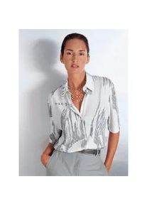 CR&Eacute;ATION L Druckbluse CREATION L, Damen, Gr. 46, grau (wei&szlig;, grau), 100% Viskose, gemustert, mehrfarbig, Blusen Druckbluse