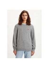 Levi's Wollpullover LEVI'S "ORIGINAL HM SWEATER", Herren, Gr. XL, grau (grau meliert), Strick, Obermaterial: 80% Wolle, 20% Polyamid, meliert, regular fit normal, Rundhals, Pullover, klassische Rundhalsform