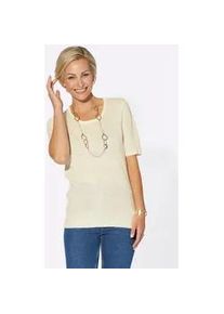 Rundhalspullover Classic Basics "Pullover", Damen, Gr. 48, wei&szlig; (wollwei&szlig;), 100% Polyacryl, unifarben, figurumspielend, Pullover Rundhalspullover