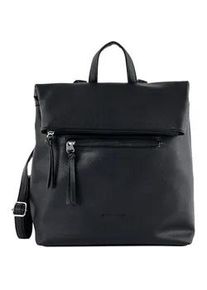 Rucksack Tom Tailor "Tinna", Damen, Gr. B/H/T: 32cm x 33cm x 11,5cm, schwarz, Rucks&auml;cke Rucksack, ein perfekter Allrounder, sportiv und modern mit funktionalen Details