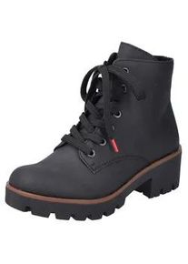 Schn&uuml;rstiefelette Rieker, Damen, Gr. 41, schwarz, Lederimitat, Schuhe Schn&uuml;rstiefelette, Schn&uuml;rboots, Outdoorstiefelette mit robuster Profilsohle