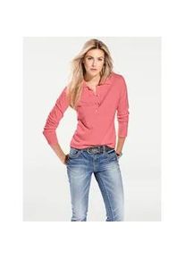 Polokragenpullover Heine "Polopullover", Damen, Gr. 34, orange (koralle), 100% Baumwolle, unifarben, Pullover