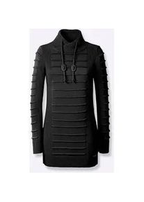 Longpullover Casual Looks "Longpullover", Damen, Gr. 46, schwarz, 50% Baumwolle, 50% Polyacryl, unifarben, Pullover Longpullover