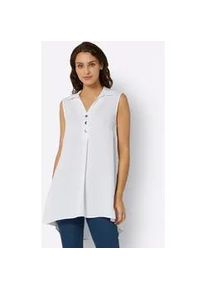 Klassische Bluse Inspirationen, Damen, Gr. 48, beige (ecru), 100% Viskose, unifarben, V-Ausschnitt, Blusen