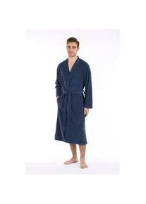 Bademantel Framsohn FROTTIER "Leichter Bademantel Herren" Gr. S, blau (jeansblau), L:120cm, Jersey, Hausm&auml;ntel, Bademantel, Besonders leichter Jerseybademantel