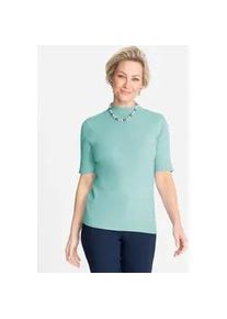 Classic Dog Kurzarmpullover CLASSIC "Pullover", Damen, Gr. 52, gr&uuml;n (mint), 50% Viskose, 28% Polyester, 22% Polyamid, unifarben, Pullover