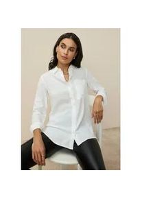 Hemdbluse Tamaris, Damen, Gr. 36, beige (naturwei&szlig;), Web, Obermaterial: 100% Viskose, figurumspielend Po-bedeckend, Manschette, Blusen Hemdbluse, im Oversize-Look mit Taschen