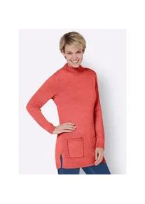 Longpullover Classic Basics "Longpullover", Damen, Gr. 38, pink (grapefruit), 100% Polyacryl, unifarben, Pullover Longpullover