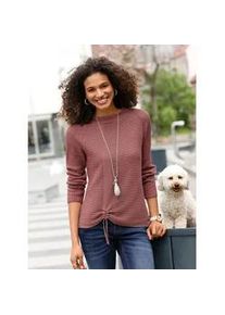 Strickpullover Casual Looks "Pullover", Damen, Gr. 44, rot (rosenholz), 50% Baumwolle, 50% Polyacryl, unifarben, Pullover Strickpullover