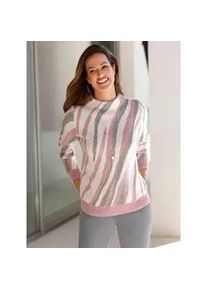 Strickpullover Inspirationen "Pullover", Damen, Gr. 40, rosa (hortensie, champagner, gemustert), 77% Polyacryl, 18% Baumwolle, 5% Polyamid, gemustert, mehrfarbig, Pullover Strickpullover