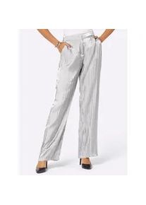 Webhose, Damen, Gr. 36, Normalgr&ouml;&szlig;en, grau (hellgrau), 100% Polyester, unifarben, lang, Hosen