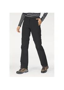 Trekkinghose Polarino, Damen, Gr. 84, K + L Gr, schwarz (schwarz (trekkinghose aus best&auml;ndigem material)), Obermaterial: 92% Polyamid, 8% Elasthan, bequem lang, Hosen Trekkinghose, mit abzippbaren Beinen