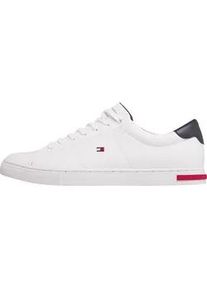 Sneaker Tommy Hilfiger "ESSENTIAL LEATHER DETAIL VUL", Herren, Gr. 42, wei&szlig;, Leder, Schuhe Sneaker, Freizeitschuh, Halbschuh, Schn&uuml;rschuh mit gepolstertem Schaftrand