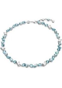 Collier Swarovski "GEMA", bunt (metallfarben, kristallwei&szlig;, blau), Halsketten, Damen, Metall, L: 43 B: 26,6mm, Collier, mit Swarovski Kristall, B:26,6mm