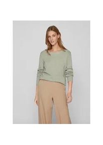 Rundhalspullover Vila "VIRIL O-NECK L/S KNIT TOP - NOOS", Damen, Gr. XL, gr&uuml;n (oil gr&uuml;n detail:melange), Feinstrick, Obermaterial: 50% Viskose, 27% Nylon, 23% Polyester, meliert, unifarben, regular fit normal, Rundhals, Rippb&uuml;ndchen, Pullover Rundhalspullover, Viskosemischung, regular fit